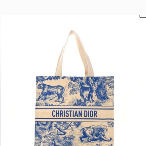 Christian Dior Blue Toile de Jouy Tote Bag - Picture 1 of 5
